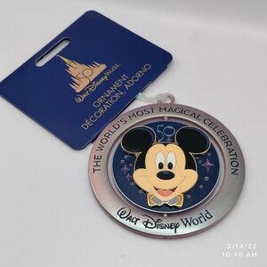 2021‎ Disney Parks 50th Anniversary Spinner Ornament Mickey Mouse Park Icons NWT